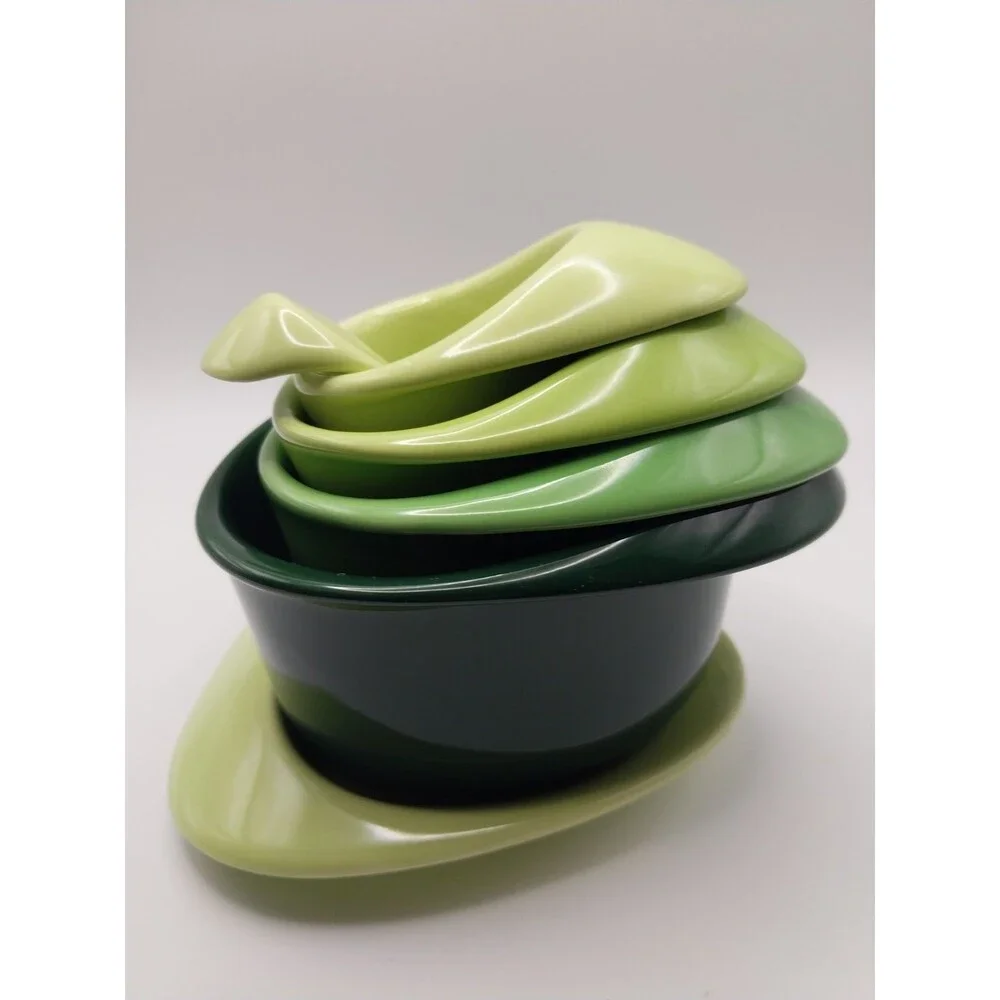 PO Selected Rosa 7-Piece Green Ceramic Teapot Rose Modern Design Complete Set